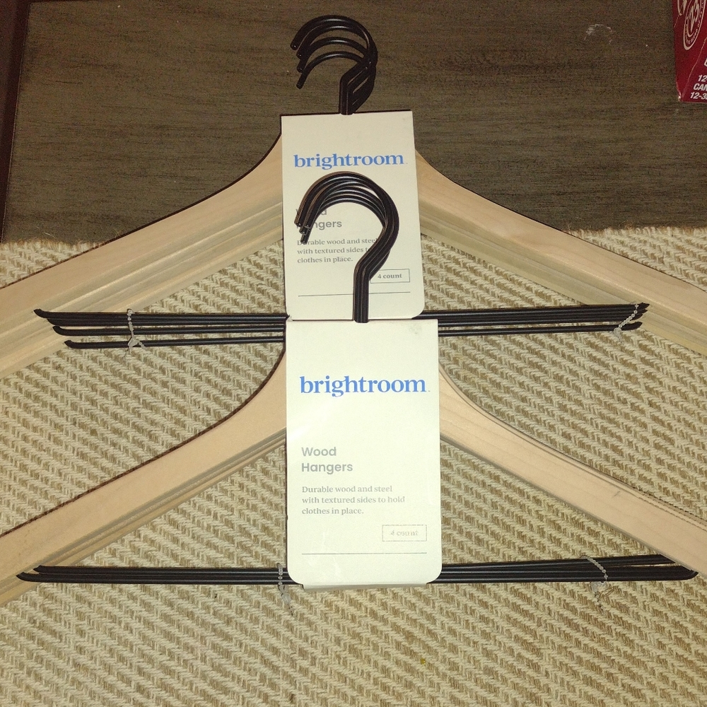 Brightroom Wood & Steel Hangers 8 Total NEW